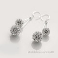 Brincos de gota de prata brinco de Shamballa com pedras brilhantes